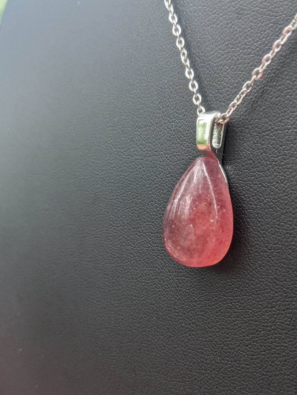 Strawberry Quartz Red hematite Set (rare red sparkle matching set!) handmade